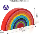 Montessori Rainbow Arch Building Blocks – 12-Piece Creative Stacking Toy for Kids, Multifunctional Educational Playset for Fine Motor Skills, STEM Learning Toy by TinyTreasures Baby Boutique