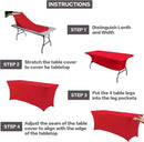 IVAPUPU 2 Pack 6FT Table Cloth for Rectangular Fitted Events Stretch Red Table Covers Washable Spandex Tablecloth Protector for Party, Wedding, Cocktail, Banquet, Festival by CozyNest Decor