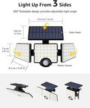 LE Solar Lights for Outside, Solar Lights Outdoor with Motion Sensor, WL4000 High Brightness, 3 Adjustable Heads 270° Wide Lighting Angle, IP65 Waterproof, Wireless Wall Lamp for Yard Garage by GreenHaven Gardens