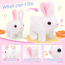 Hopping Plush Bunny Easter Interactive Toys for Kids,Can Wagging Tail and Twitching Nose with Remote Control Leash,Easter Eggs and Decorations,Easter Christmas Birthday Gift for Toddlers by TinyTreasures Baby Boutique