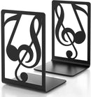 Metal Book Ends 1 Pair for Heavy Books & Shelves - Black Home Decorative Book Shelf Holder Gifts by CozyNest Decor