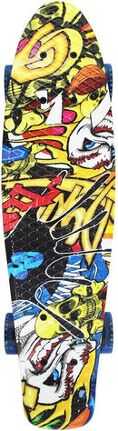 Skateboards Complete 22 Inch Mini Cruiser Retro Skateboard for Kids Boys Youths Beginners by TinyTreasures Baby Boutique