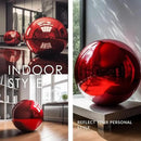 10 Inch Stainless Steel Gazing Globe,v2croft Hollow Ball Mirrored Surface Polished Shiny Sphere,Garden Stainless Steel Gazing Ball for Outdoor Lawn Pond Yard Ornament(red) by GreenHaven Gardens