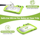 2-in-1 Baby Car Mirror with Lights & Soft Sounds, Cry Detector, Clear Night View, 360° Rotation, Shatterproof, Rear Facing Baby Car Seat Mirror with Remote Control, Perfect Baby Shower Gifts (Green) by TinyTreasures Baby Boutique