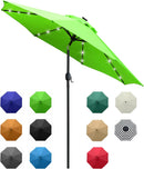 Sunnyglade 9' Solar LED Lighted Patio Umbrella with 8 Ribs/Tilt Adjustment and Crank Lift System (Grass Green) by GreenHaven Gardens