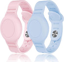 Kids Waterproof Airtag Bracelet Compatible with Apple AirTag, Hidden Silicon Protective Case for Air Tag GPS Tracker Holder, Adjustable Anti-Lost Watch Band for Toddler Child (Pink & Blue) by TinyTreasures Baby Boutique