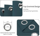 Easy-Going Blackout Curtains for Bedroom, Solid Thermal Insulated Grommet and Noise Reduction Window Drapes, Room Darkening Curtains for Living Room, 2 Panels (34x72 in, Bluestone) by CozyNest Decor