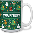 Personalized Mug for Kids - Christmas - Custom Name/Text, Ceramic Hot Chocolate/Cocoa/Coffee Cup for Boys/Girls, Holiday/Birthday Gift - 15 oz, White Handle by TinyTreasures Baby Boutique