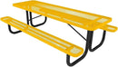 Coated Outdoor Furniture Heavy-Duty Portable Outdoor Picnic Table, Thermoplastic Coated Expanded Metal Commercial-Grade Patio Dining Furniture Made in America (8ft Rectangular, Yellow) by GreenHaven Gardens