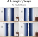 HOMEIDEAS Navy Blue Ombre Blackout Curtains, 52 X 63 Inch Length Gradient Color Room Darkening Curtains with Grommet Thermal Insulated Window Drapes for Living Room, Bedroom, 2 Panels by TinyTreasures Baby Boutique