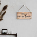 SENJIAN Rustic Family Quote Wood Decor Sign, Home is Where My Boys are Printed Wood Sign Wall Art, Hanging Door Sign, Decorative Wood Sign Home Decor 6" x 12" by CozyNest Decor