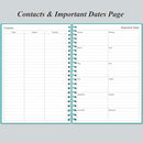 Daily Planner Undated - B5 To Do List Notebook Hourly Schedules, Spiral Appointment Planner for Women and Men, PVC Hardcover, Inner Pocket, Elastic Closure, 7" x 10", Teal by TinyTreasures Baby Boutique