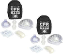 Ever Ready First Aid Adult and Infant CPR Mask Combo Kit with 2 Valves with Pair of Vinyl Gloves & 2 Alcohol Prep Pads - Tactical Black - 2 Count by TinyTreasures Baby Boutique