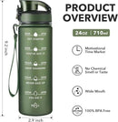Enerbone Water Bottle, Leakproof BPA & Toxic Free, Motivational Water Bottle with Times to Drink and Straw, Fitness Sports Water Bottle with Strap for Office, Gym, Outdoor Sports by CozyNest Decor