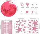 Glow in The Dark Stars and Moon Stickers for Ceiling, Luminous Wall Decals Decor for Bedroom Living Room, 407 dots + 27 Stars + 30cm Moon by CozyNest Decor