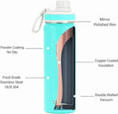 DRINCO Stainless Steel Water Bottle Spout Lid Vacuum Insulated Double Wall Water Bottle Wide Mouth (40oz 32oz 22oz 18oz 14oz) Leak Proof Keep Cold Sport Camping Hiking (22 oz, 22oz Teal) by CozyNest Decor
