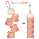 Accmor Formula Dispenser On The Go, 4 Layers Stackable Formula Container to Go, Non-Spill Portable Milk Powder Baby & Kids Snack Container, Pink by TinyTreasures Baby Boutique