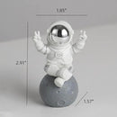 3 Pcs Silver White Astronaut Statues Set, Spaceman Sculpture Figurines Home Ornament Cake Toppers Gift by CozyNest Decor