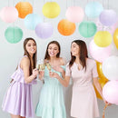 Paper Lanterns Pastel Round Hanging Chinese Lanterns for Birthday Baby Shower Rainbow Easter Party Decorations Pack of 12 by CozyNest Decor