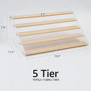 nianfeng Tiered Spice Rack, 5-Tier Spice Pantry Kitchen Cabinet Organizer, 19.9-Inch, Natural Wood Acrylic Stair Riser Stand, Countertop Seasoning Shelf by CozyNest Decor