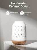 InnoGear Aromatherapy Diffuser, 150ml Ceramic Diffuser Ultrasonic Humidifier Cool Mist Essential Oil Diffusers for Home Air Diffuser with 2 Mist Modes Waterless Auto Off, White by TinyTreasures Baby Boutique