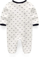 Kiddiezoom Baby and Toddler Boys'Snug Fit Footed One-Piece Romper Jumpsuit Cotton Cotton Footed Outfit by TinyTreasures Baby Boutique