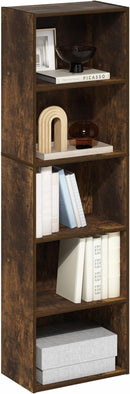 Furinno Luder 5-Tier Open Shelf Bookcase, Bookshelf, Amber Pine by TinyTreasures Baby Boutique