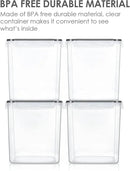 Vtopmart Food Storage Containers 4.3L / 145.4oz, 4 Pieces BPA Free Plastic Airtight Canister for Flour, Sugar, Baking Supplies, with 4 Measuring Cups and 24 Labels, Black by CozyNest Decor