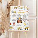 Generic Personalized Construction Birthday Milestone Sign, Boy 1St Birthday Photo Milestone Poster, Dump Truck Milestone Board, Design 09 by TinyTreasures Baby Boutique