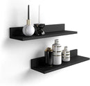 Mobili Fiver, Set of 2 Rachele Shelves, 23.62 in, Ashwood Black, Melamine-Finished, Wall Mounted Shelves for Bedroom, Corridor, Kitchen, Entrance, Living Room, Office, Italian Furniture by CozyNest Decor