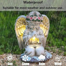 Garden Statues for Outside, 3 LED Solar Praying Angel Figurines Decorative Light, Waterproof Resin Fairy Statue Solar Light for Patio Balcony Yard Lawn Ornament Gifts for Mom (PrayAngel) by GreenHaven Gardens
