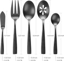 Silverware 45-Piece Matte Black Hammered Flatware Set with Serving Utensils, Stainless Steel Thick Handle Matte Polished Cutlery Set for Wedding Hotel Restaurant, Service for 8 by CozyNest Decor