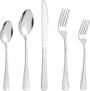 40 Pcs Silverware Set for 8 with Hammered Design, Food Grade Stainless Steel Flatware Set, Eating Utensils Sets Include Fork/Knife/Spoon, Reusable Cutlery Set, Dishwasher Safe by CozyNest Decor