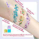 Face Painting Kit for Kids & Adults, Non-Toxic Water Based Face Paint Palette with12 Rainbow Split Cakes +4 Sequins Gels, Includes Brush, Stencils, Gem Sponge & Glow Stickers Halloween Body Paint by TinyTreasures Baby Boutique