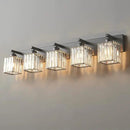 Modern Black Crystal Bathroom Vanity Light - 5-Lights Wall Light Fixtures by CozyNest Decor