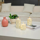 Aignis Flickering Flameless Candles Battery Operated Candles LED Candles with Remote Timer for Home/Wedding/Birthday/Holiday Decor, Warm White 3D Flame Set of 3 (D3 xH4 5" 6") by CozyNest Decor
