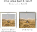 Homeforia 24x24 Picture Frame Bronze, High End Metal 24 x 24 Large Square Poster Frames with Mat 20 by 20 inch Photo, 24by24 Thin Brass Frames Matted to 20x20 Print, Tempered Glass, Wall Kit, Set of 1 by CozyNest Decor