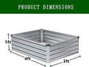 2 Pcs 4×3×1FT Galvanized Raised Garden Bed，Metal Planting Box for Outdoor Vegetable, Herb,Planter Gardening (Silver) by GreenHaven Gardens