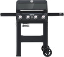 Monument Grills 4-Burner Liquid Propane Gas Grill, Matte Black Stainless Steel Burner Grill with Clearview® Lid and One Foldable Shelf for Outdoor Cooking Kitchen Patio Backyard Barbecue, Mesa420MF by GreenHaven Gardens