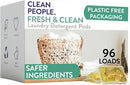 The Clean People Laundry Detergent Pods - Hypoallergenic Laundry Pods - Ultra Concentrated, Recyclable Packaging, Stain Fighting - Fresh Scent, 96 Pack by TinyTreasures Baby Boutique