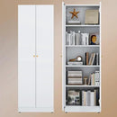 5 Tier Metal Curio Cabinets, Modern Bookshelf Cabinet with 4 Adjustable Shelves, Cabinet Display Case for Home Office, Living Room, Pantry (White-23.54W-Metal Door) by CozyNest Decor