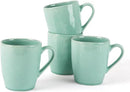 famiware Aurora Coffee Mugs, 14oz Mug Set of 4, Stoneware Mug, Cups for Kitchen, Cappuccino, Latte, Reactive Glaze, Microwave Safe, Scractch-resistant, Mint Green by CozyNest Decor