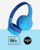 Belkin SoundForm Mini - Wireless Bluetooth Kids Headphones, 30H Battery, 85dB Safe Volume Limit, Built-in Microphone - Toddler On-Ear Earphones for iPhone, iPad, Fire Tablet, Ideal for School - Blue by TinyTreasures Baby Boutique