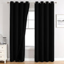 ChrisDowa 100% Blackout Curtains 120 inch Long for Bedroom with Black Liner, 2 Thick Layers Total Blackout Thermal Insulated Grommet Long Window Curtains 2 Panels Set (Black, 52 x 120 Inch) by TinyTreasures Baby Boutique