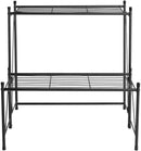 DOEWORKS 2 Tier Metal Plant Stand Storage Rack Shelf, Flower Pot Holder Display Shelf, Black by GreenHaven Gardens
