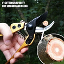 BUGUI 8" Heavy-Duty Pruning Shears, Professional Bypass Gardening Scissors, 1" Cutting Capacity, Sharp Garden Clippers with Low-friction Painted Stainless Steel Blade (Gold) by GreenHaven Gardens