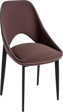 LeisureMod Amalfi Upholstered Fabric Dining Chair – Modern Side Chair with Iron Legs, Mid-Century Accent Chair for Dining Room or Kitchen by CozyNest Decor