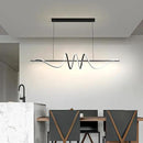 JAYMP Dining Room LED Chandelier 56W Dimmable Kitchen Island Light Modern Pendant Light Geometric Design Hanging Light Fixture Black 39 Inches by CozyNest Decor