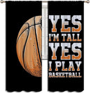 Basketball Blackout Curtains for Boy Girl Room Darkening Decor,Sport Theme Motto Dark Background Bedroom Living Room Home Rod Pocket Thermal Insulated Window Curtain/Drapes Panel,84x72 Inch… by TinyTreasures Baby Boutique