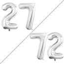 GOER Number 27 Balloons for 27th Birthday Party Decorations,42 Inch Jumbo Foil Helium 72 Balloons for 72nd Birthday Party Decoration (Silver) by TinyTreasures Baby Boutique
